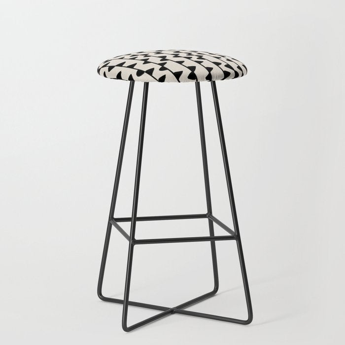 Triangles / Black & White Pattern Stool Gallery Image 1