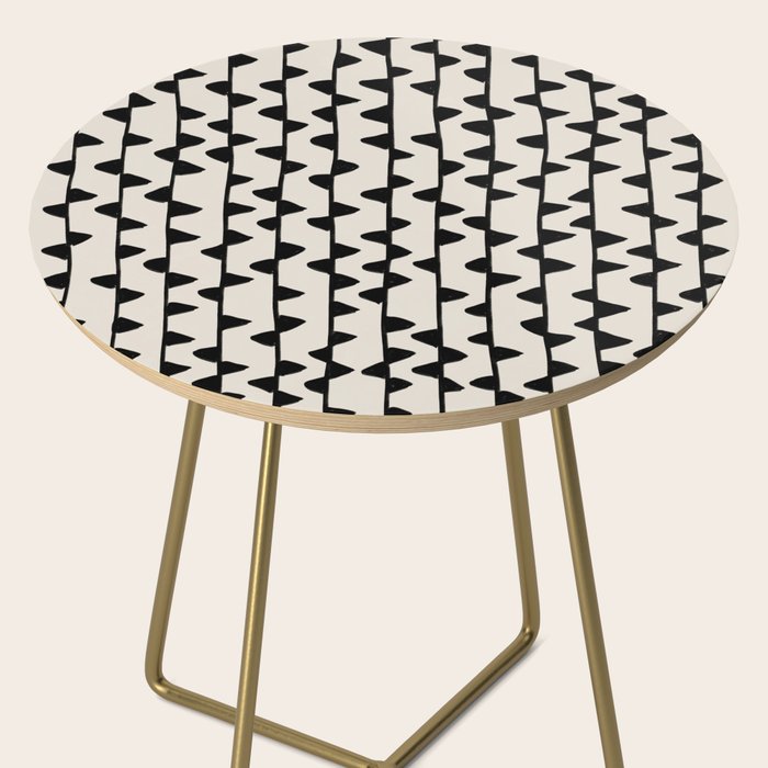 Triangles / Black & White Pattern Side Table Gallery Image 2