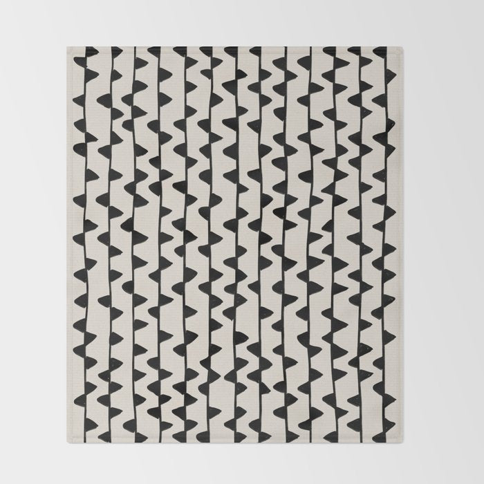Triangles / Black & White Pattern Throw Blanket Gallery Image 2