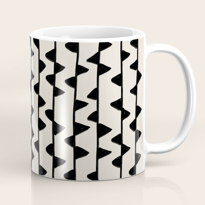 Triangles / Black & White Pattern Coffee Mug Gallery Image 1