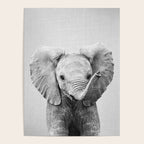Baby Elephant - Black & White Poster Gallery Image 4