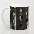 The Lunar Cycle â¢ Phases of the Moon - Black & Gold Palette Coffee Mug Gallery Image 3