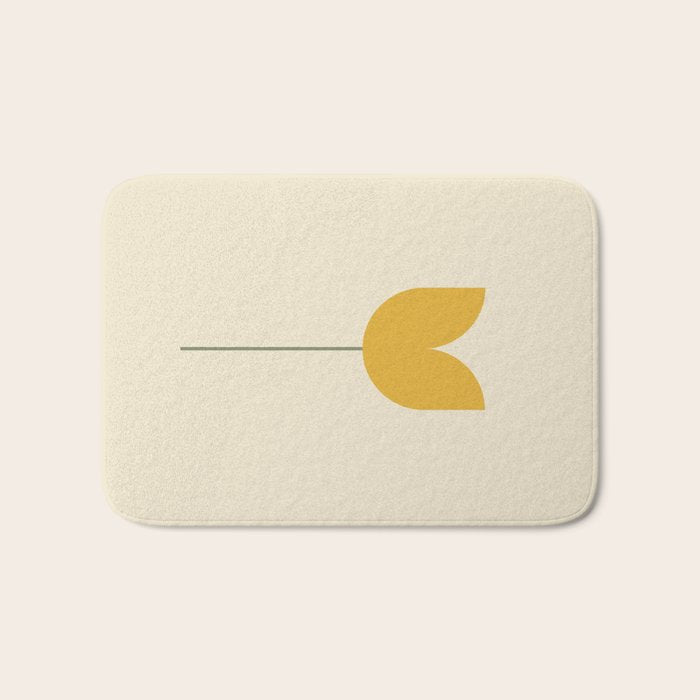 Vintage Tulip Minimalism - Yellow Bath Mat Gallery Image 1