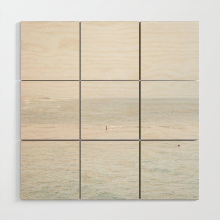 At the Seaside (three) - minimal beach series by Ingrid Beddoes Wood Wall Art Gallery Image 1