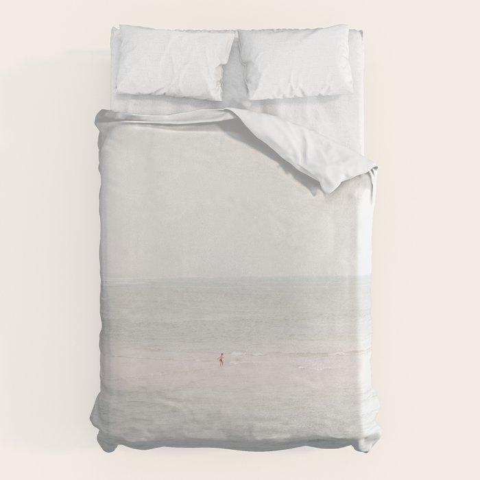 At the Seaside (three) - minimal beach series by Ingrid Beddoes Duvet Cover Gallery Image 6