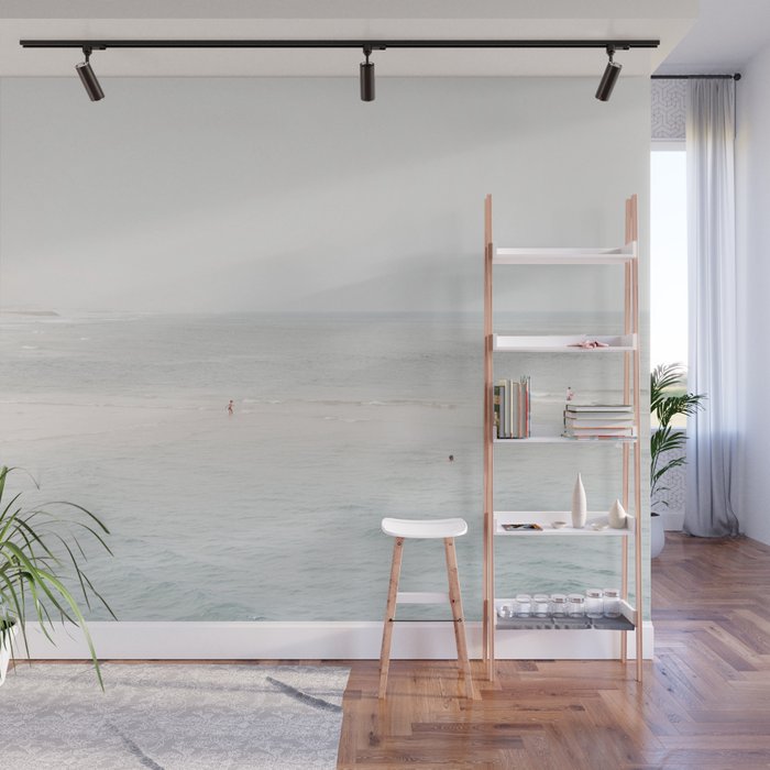 At the Seaside (three) - minimal beach series by Ingrid Beddoes Wall Mural Gallery Image 1