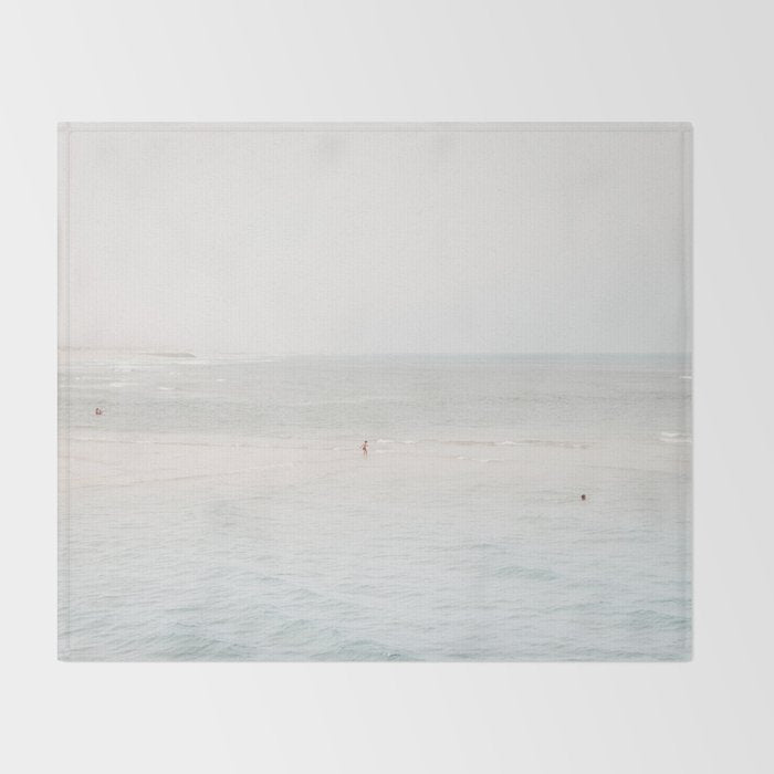 At the Seaside (three) - minimal beach series by Ingrid Beddoes Throw Blanket Gallery Image 2