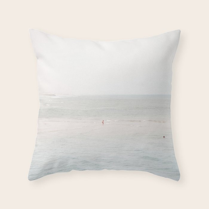 At the Seaside (three) - minimal beach series by Ingrid Beddoes Throw Pillow Gallery Image 1