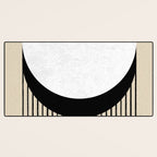 Circle black and white Stripes Desk Mat Gallery Image 3