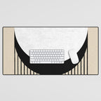 Circle black and white Stripes Desk Mat Gallery Image 1
