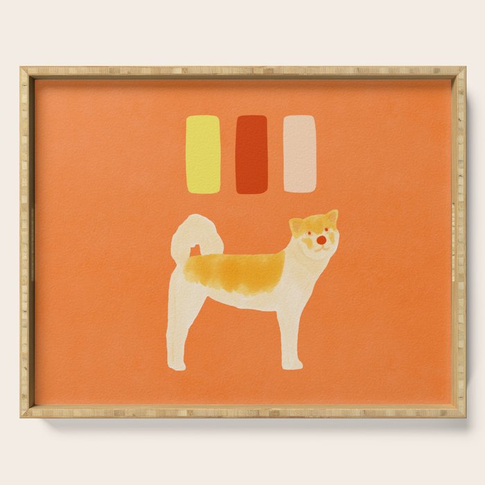Dog and Dashes - Light Orange and Orange Serving Tray Gallery Image 1