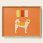Dog and Dashes - Light Orange and Orange Serving Tray Gallery Image 1