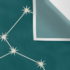 Leo Zodiac Star Constellation Line Art Deep Teal Wall Tapestry Gallery Image 3