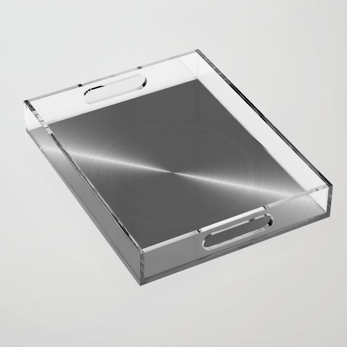 Bright Polished Titanium Metal Acrylic Tray Gallery Image 1