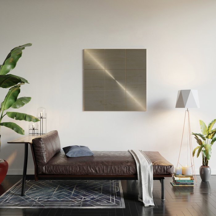 Bright Polished Titanium Metal Wood Wall Art Gallery Image 2