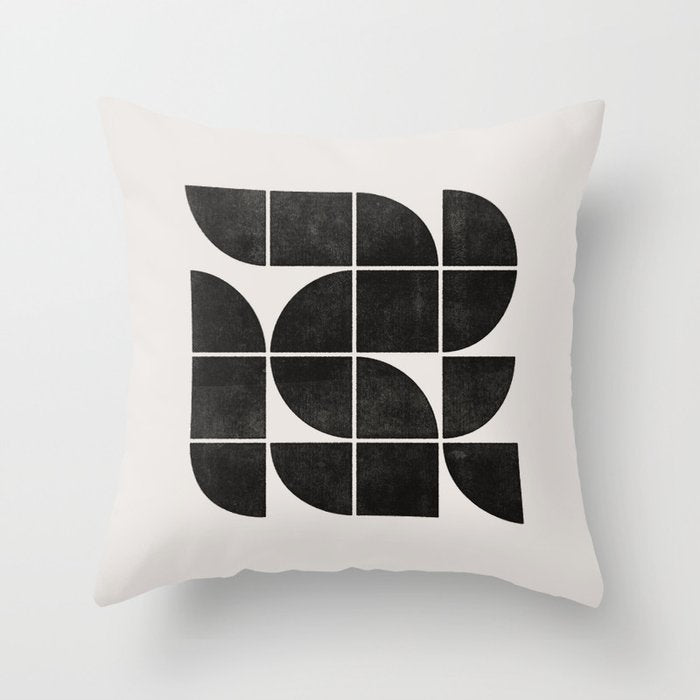 Mid-Century Modern No.35 - Woodblock Print Throw Pillow Gallery Image 6