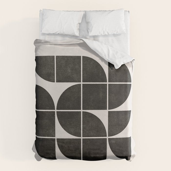 Mid-Century Modern No.35 - Woodblock Print Duvet Cover Gallery Image 6