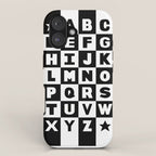 Alphabet Black and White iPhone Case Gallery Image 1