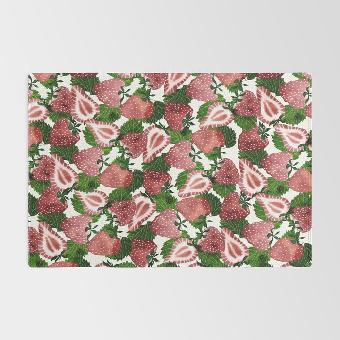 strawberry watercolor Rug Gallery Image 2