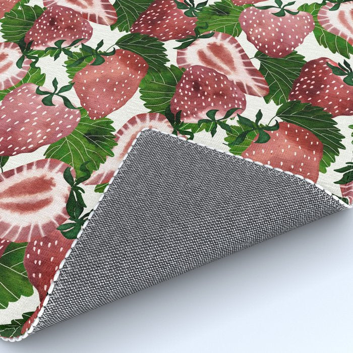 strawberry watercolor Rug Gallery Image 4