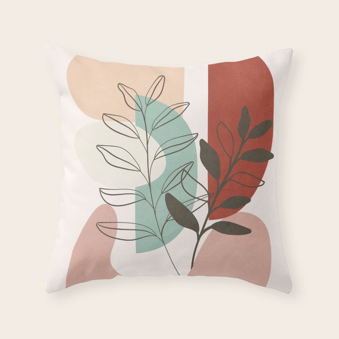 Leaf Design 06 Throw Pillow Gallery Image 1