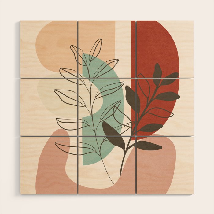 Leaf Design 06 Wood Wall Art Gallery Image 1