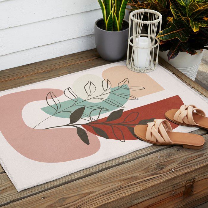 Leaf Design 06 Outdoor Rug Gallery Image 2