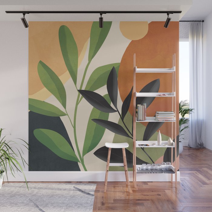 Abstract Sun Rays on the Branches 01 Wall Mural Gallery Image 1