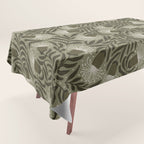 Whimsical Florals / Cream & Green Tablecloth Gallery Image 1