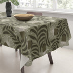 Whimsical Florals / Cream & Green Tablecloth Gallery Image 3