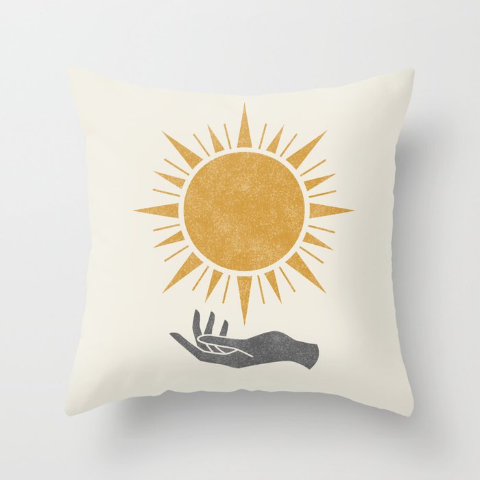 Sunburst Hand Throw Pillow Gallery Image 1