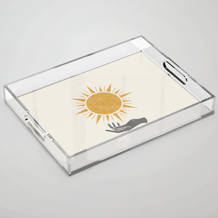 Sunburst Hand Acrylic Tray Gallery Image 1