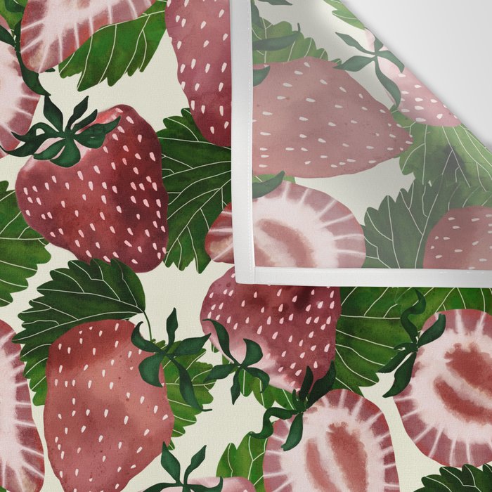 strawberry watercolor Wall Tapestry Gallery Image 3