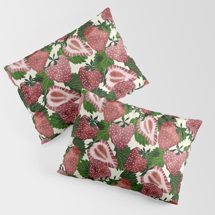 strawberry watercolor Pillow Sham Gallery Image 3