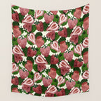 strawberry watercolor Wall Tapestry Gallery Image 4