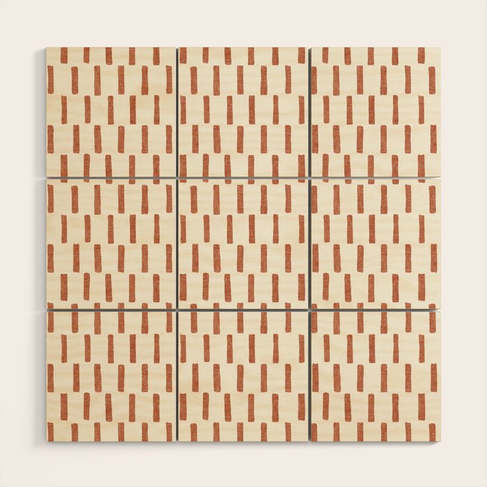 block print dash - terra cotta Wood Wall Art Gallery Image 1