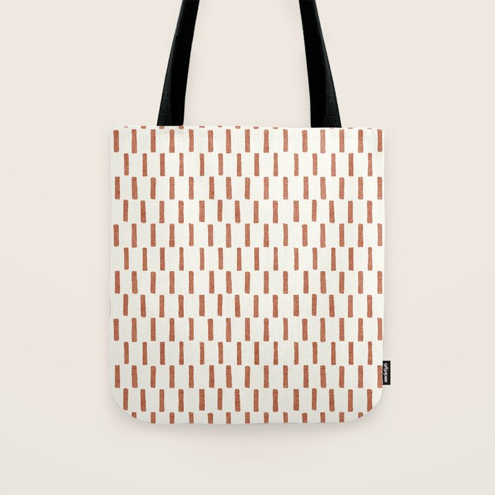 block print dash - terra cotta Tote Bag Gallery Image 1