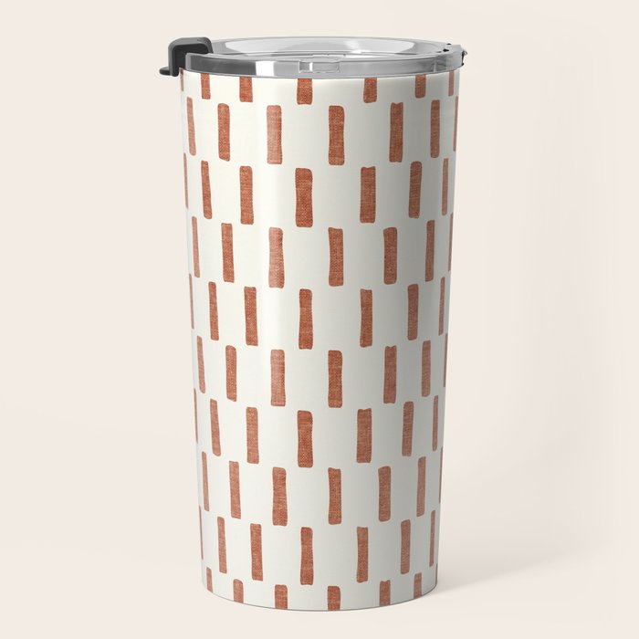 block print dash - terra cotta Travel Mug Gallery Image 3
