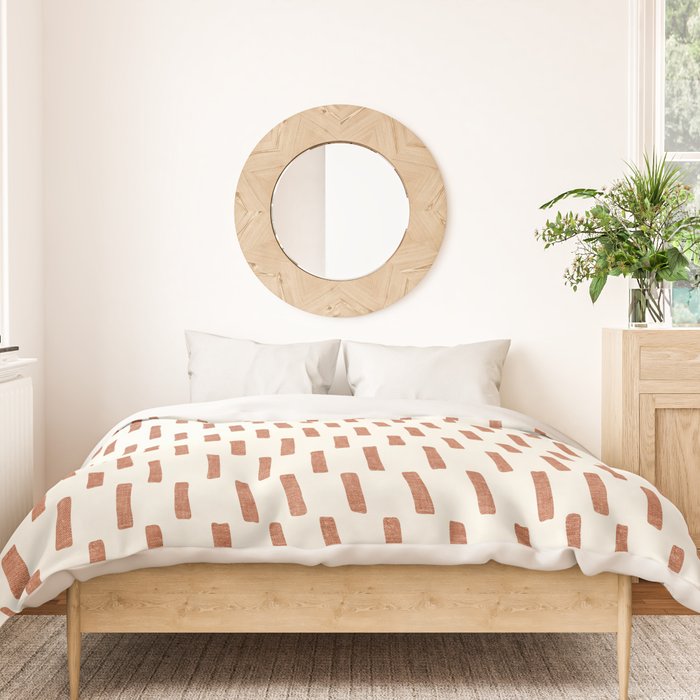 block print dash - terra cotta Duvet Cover Gallery Image 3