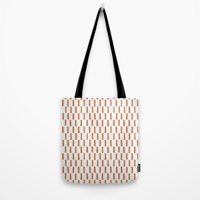 block print dash - terra cotta Tote Bag Gallery Image 2