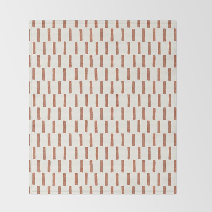 block print dash - terra cotta Throw Blanket Gallery Image 2