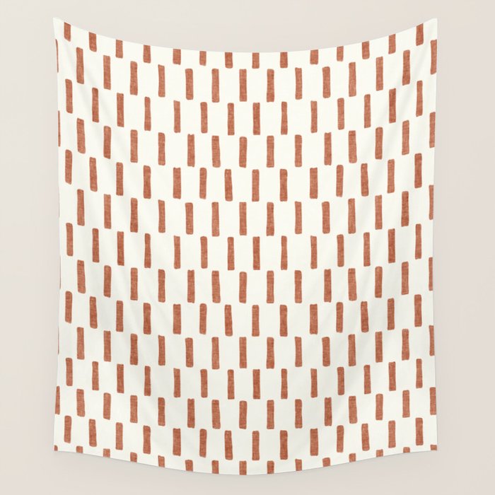 block print dash - terra cotta Wall Tapestry Gallery Image 4