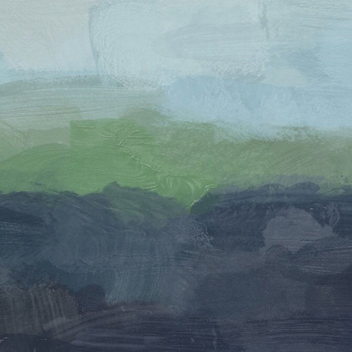 Sunday Afternoon - Navy Teal Aqua Sky Blue Green Abstract Art Painting Art Nature Horizon Modern Coffee Mug Gallery Image 2