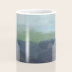 Sunday Afternoon - Navy Teal Aqua Sky Blue Green Abstract Art Painting Art Nature Horizon Modern Coffee Mug Gallery Image 4