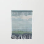 Sunday Afternoon - Navy Teal Aqua Sky Blue Green Abstract Art Painting Art Nature Horizon Modern Wall Hanging Gallery Image 1