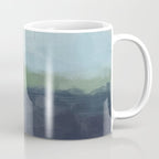 Sunday Afternoon - Navy Teal Aqua Sky Blue Green Abstract Art Painting Art Nature Horizon Modern Coffee Mug Gallery Image 1