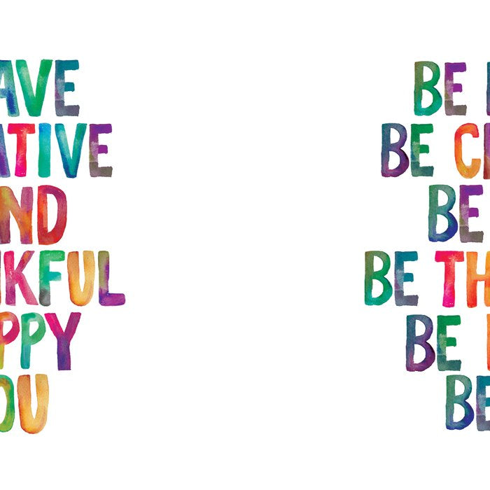 BE BRAVE BE CREATIVE BE KIND BE THANKFUL BE HAPPY BE YOU rainbow watercolor Coffee Mug Gallery Image 2