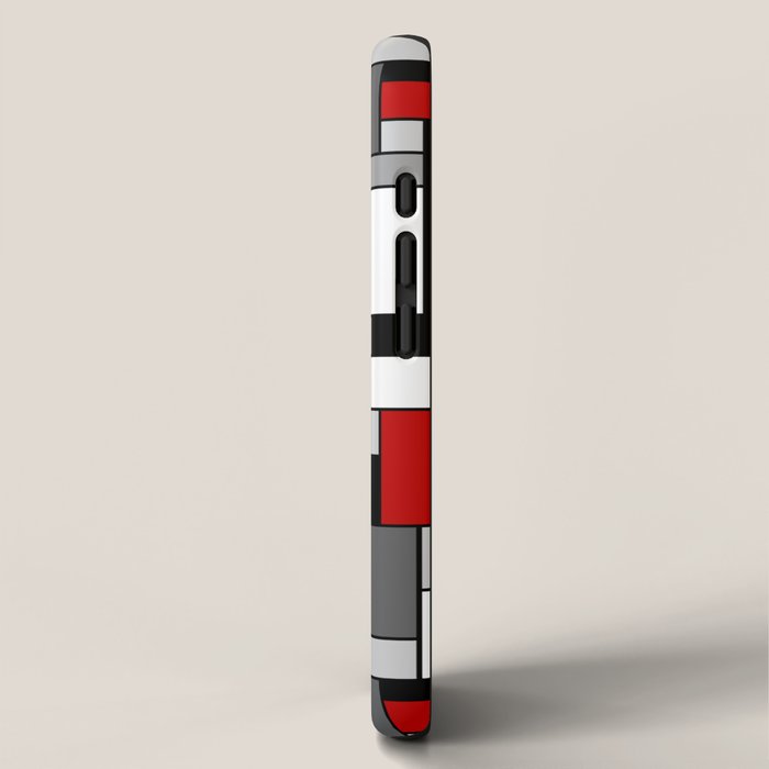 Mid Century Modern Color Blocks in Red, Gray, Black and White iPhone Case Gallery Image 2
