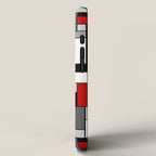 Mid Century Modern Color Blocks in Red, Gray, Black and White iPhone Case Gallery Image 2
