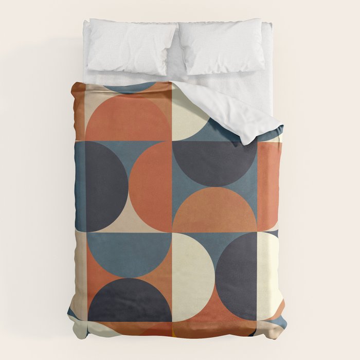 mid century abstract shapes fall winter 1 Duvet Cover Gallery Image 1